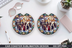 Home Coaster Sublimation| Christmas Coaster PNG Product Image 1