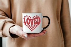 LOVED PNG | Checkered Heart Valentine Sublimation Design Product Image 5