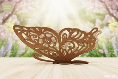 3D Floral Butterfly Lasser Cut | Glowforge | SVG Product Image 2