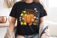 Faux Embroidery Pumpkin Season PNG Fall Sublimation Design Product Image 8