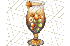 Fall Drink Clipart PNG, Cozy Autumn Cocoa and Latte Art Product Image 4