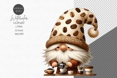 Gnome clipart, Coffee clipart, Gnome sublimation Product Image 1