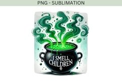 Halloween T-Shirt Design PNG | I Smell Children, Spooky Vibe Product Image 4