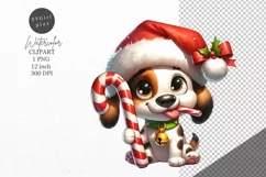 Christmas clipart, Dog clipart, Winter sublimation Product Image 1
