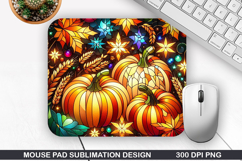 Pumpkin Mouse Pad Sublimation, Halloween Mouse Pad PNG Product Image 1