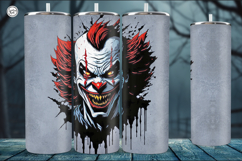 2 Creepy Clown Tumbler Wrap Sublimations, 20 oz Product Image 3