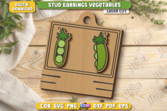 Food Stud Earrings Laser Cut | Shape of Vegetables | Jewelry Product Image 1