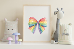 Sparkle Accent Rainbow Coquette Bow Clipart with Sparkle Product Image 7