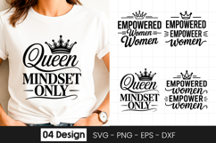 Queen Mindset Women Empowerment Quotes SVG PNG Product Image 1