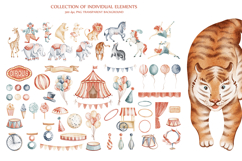 Cute Circus Watercolor Clipart Set Product Image 10