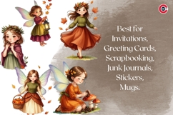 Golden Harvest Autumn Fairy Clipart Bundle Product Image 8