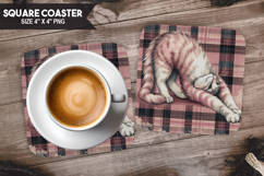 Cute Animals Square Coaster PNG Bundle, Digital Coaster Set Product Image 7