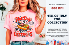 Hot Dogs &amp; Bad Decisions PNG | Sublimation DTF Product Image 8