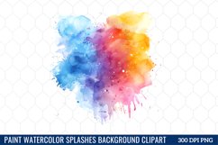 Watercolor Splashes Background Clipart Product Image 1