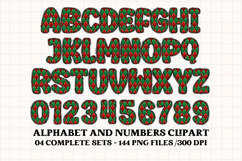 Christmas Alphabet png clipart, christmas letters doodle Product Image 2