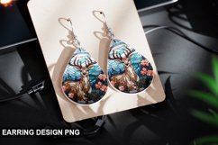 Stained Glass Deer flowers Earring Design Product Image 1