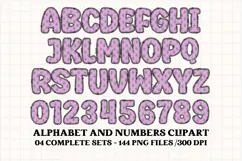 Unicorn Alphabet png clipart, unicorn letters doodle Product Image 2