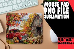 Autumn Leaves Truck Mouse Pad Print PNG Product Image 1