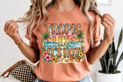 Tropic Like It's Hot PNG, Rustic Beach Sunset Sublimation Product Image 8