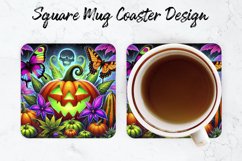 Halloween Pumpkin Mug coaster | Coaster | Sublimation Design Product Image 1