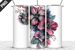 3D Flowers Tumbler Wrap | Sublimation Design | Tumble PNG Product Image 5