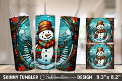 Stained Glass Snowman Wrap - Stained Glass Snowman Tumbler Product Image 1