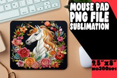 Fantasy Flower Mousepad with Unicorn Product Image 1