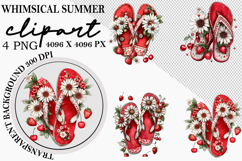 Whimsical Summer Watercolor Clipart PNG Product Image 1