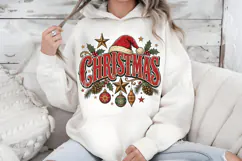 Christmas PNG, Vintage Santa Hat Holiday Sublimation Product Image 6
