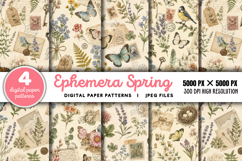 CEphemera Spring Butterfly Junk Journal JPG Product Image 1