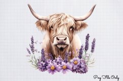 Watercolor Spring Floral Animal Clipart PNG Product Image 1