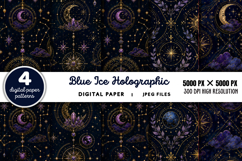 Blue Ice Holographic Digital Papers JPG Product Image 1