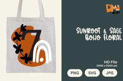 Sunroot &amp; Sage Boho Floral Monogram Product Image 1