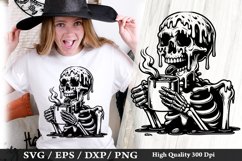 Melting Skeleton SVG Design - Skeleton T shirt Design Product Image 1