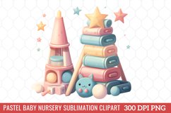 Pastel Baby Nursery Sublimation Clipart Bundle Product Image 9