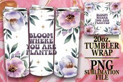 Cozy afternoons 20oz tumbler wrap, Flower Quote Product Image 1