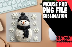 Snowman Sublimation Mouse Pad Festive 3D Design PNG Product Image 1