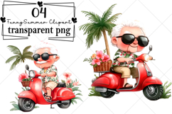 Whimsical Funny Summer Clipart Watercolor PNG Product Image 1