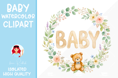 Watercolor Baby Bear, Nursery Illustration for Baby Show Product Image 1