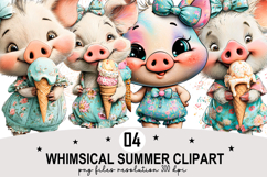 Whimsical Summer Clipart Watercolor PNG Product Image 1