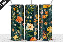 Flowers Tumbler Wrap | Sublimation Design | Tumbler PNG Product Image 1