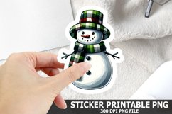 Christmas Snowman Sticker| Christmas Sticker PNG Design Product Image 1