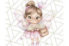 Bookish Fairy PNG Clipart, Whimsical Reading Elements Png Product Image 4