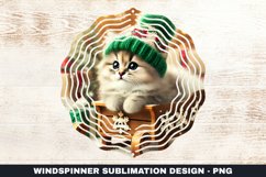 Christmas Cat Wind Spinner Sublimation Design Product Image 1