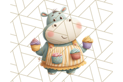 Cozy Safari Baking Animals PNG, Cute Jungle Kitchen Art Product Image 4
