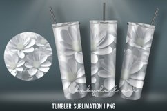 3D Tumbler Wrap Tumbler Sublimation Designs PN|White Flowers Product Image 4