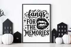 Fangs For The Memories Svg, Funny Halloween Svg, Gothic Svg. Product Image 9