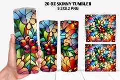 Flower Skinny Tumbler 20oz Wrap Design, Winter Tumbler Wrap Product Image 1