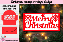 Christmas Money Envelope svg, Papercut Gift Card Holder Product Image 1
