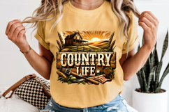 Country Life PNG, Vintage Farmhouse Sublimation Design Product Image 1